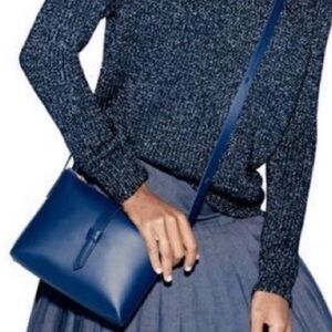 NWT Navy J. Crew Parker Leather Crossbody Bag